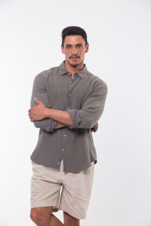 Alternative view of CAMISA DE GASA ARRUGADA DE ALGODÓN - BORJA