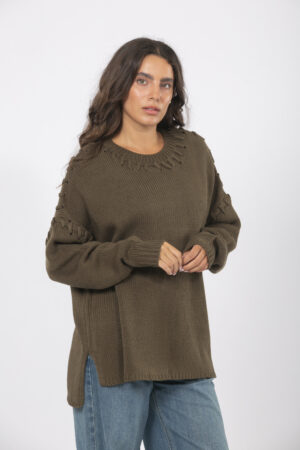 Alternative view of SWEATER DE PUNTO OVERSIZE CON DETALLE EN EL CUELLO Y EN LA SISA - LERIDA