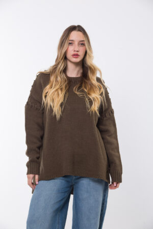 Alternative view of SWEATER DE PUNTO OVERSIZE CON DETALLE EN EL CUELLO Y EN LA SISA - LERIDA